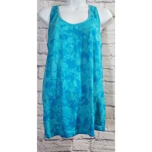 City Streets Blue Teal Breathable Tank Top XL Racerback Lightweight Soft Stretch